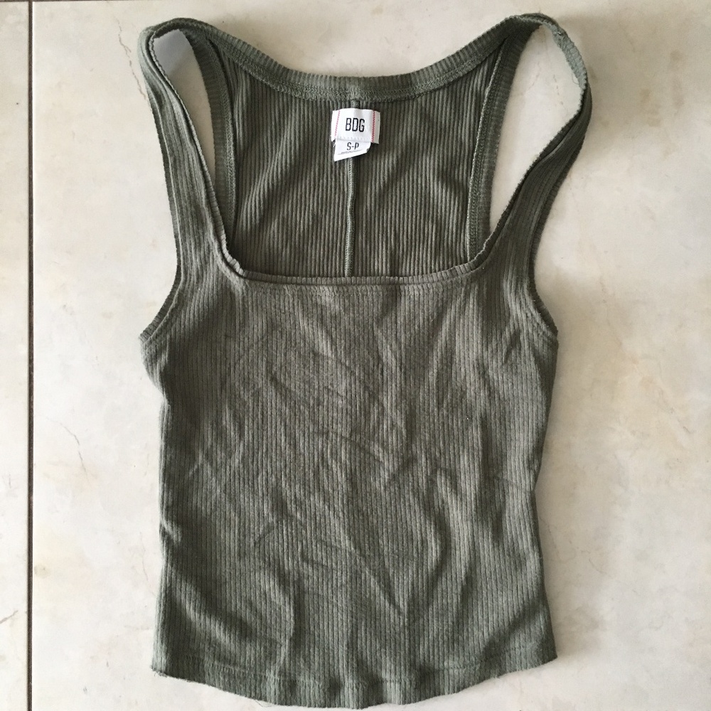 BDG Women's Cropped Ribbed Tank Top